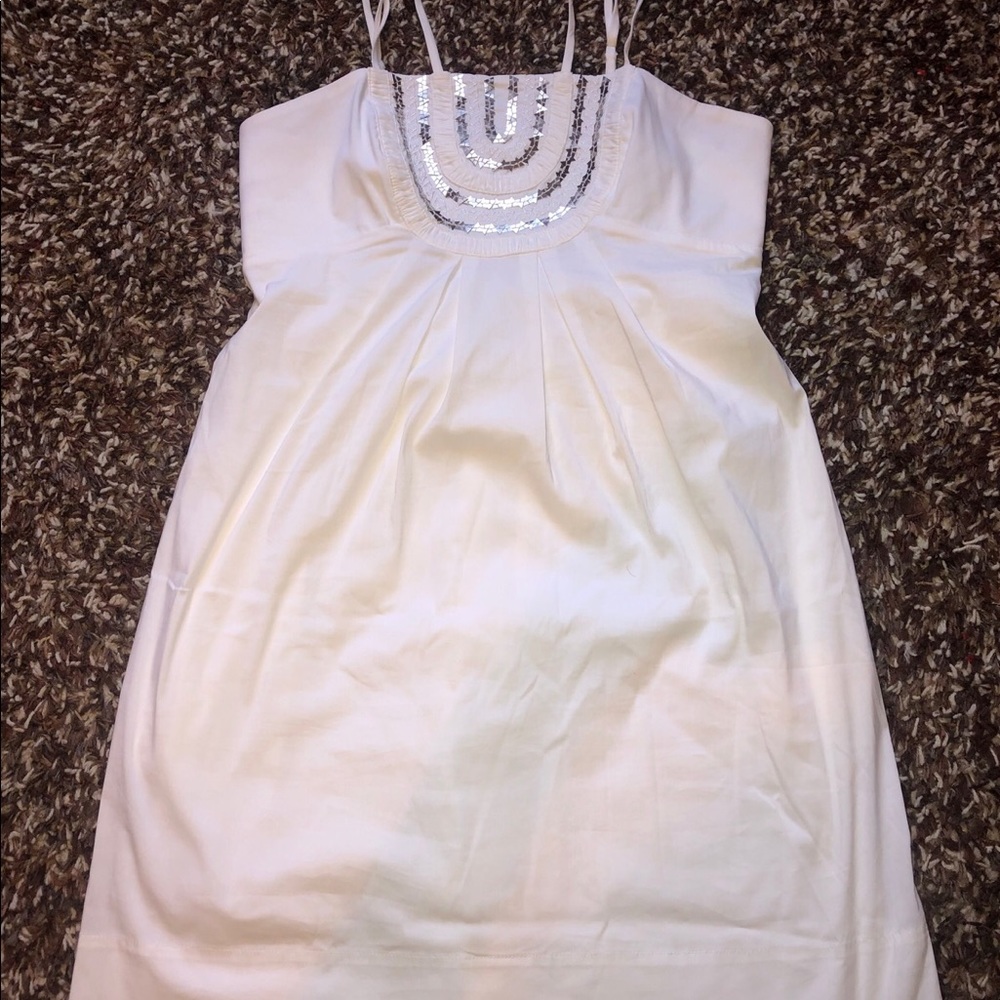 White sequined dress